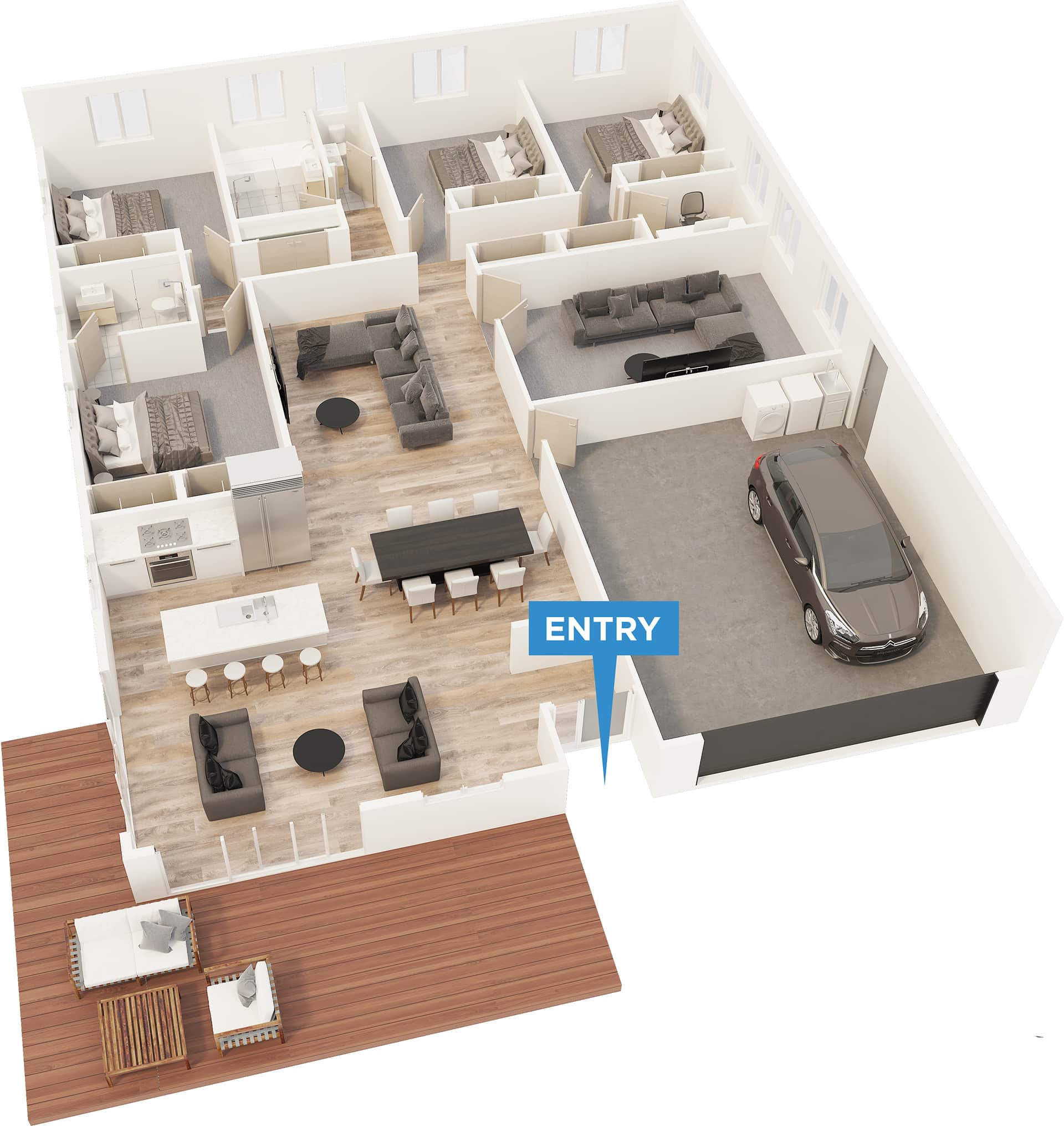 Hunua floor plan in 3D