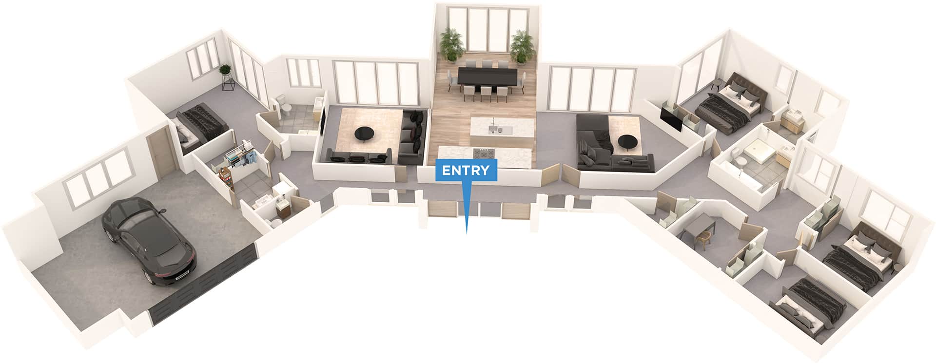 Beacon floor plan in 3D