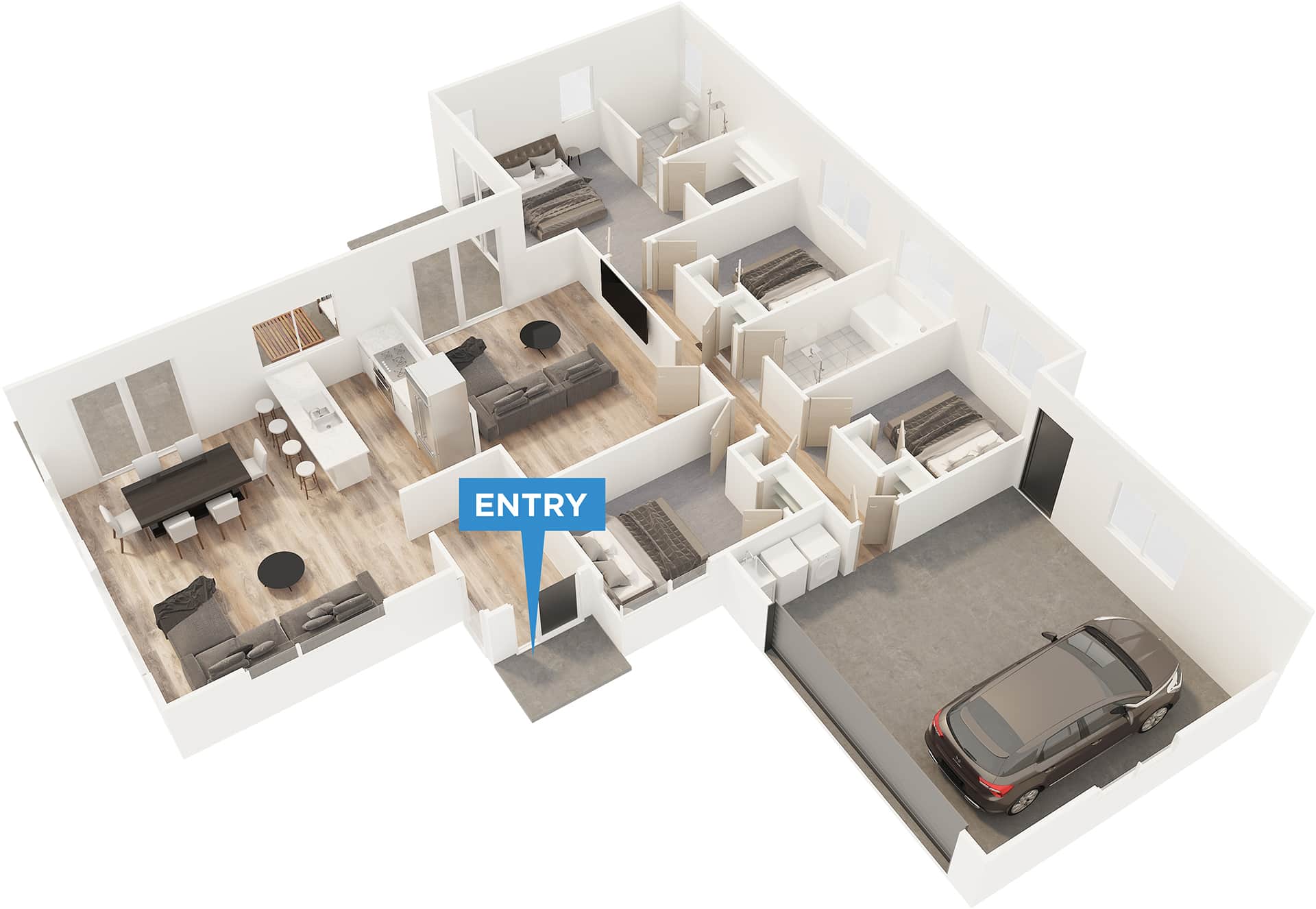 Prescott floor plan in 3D