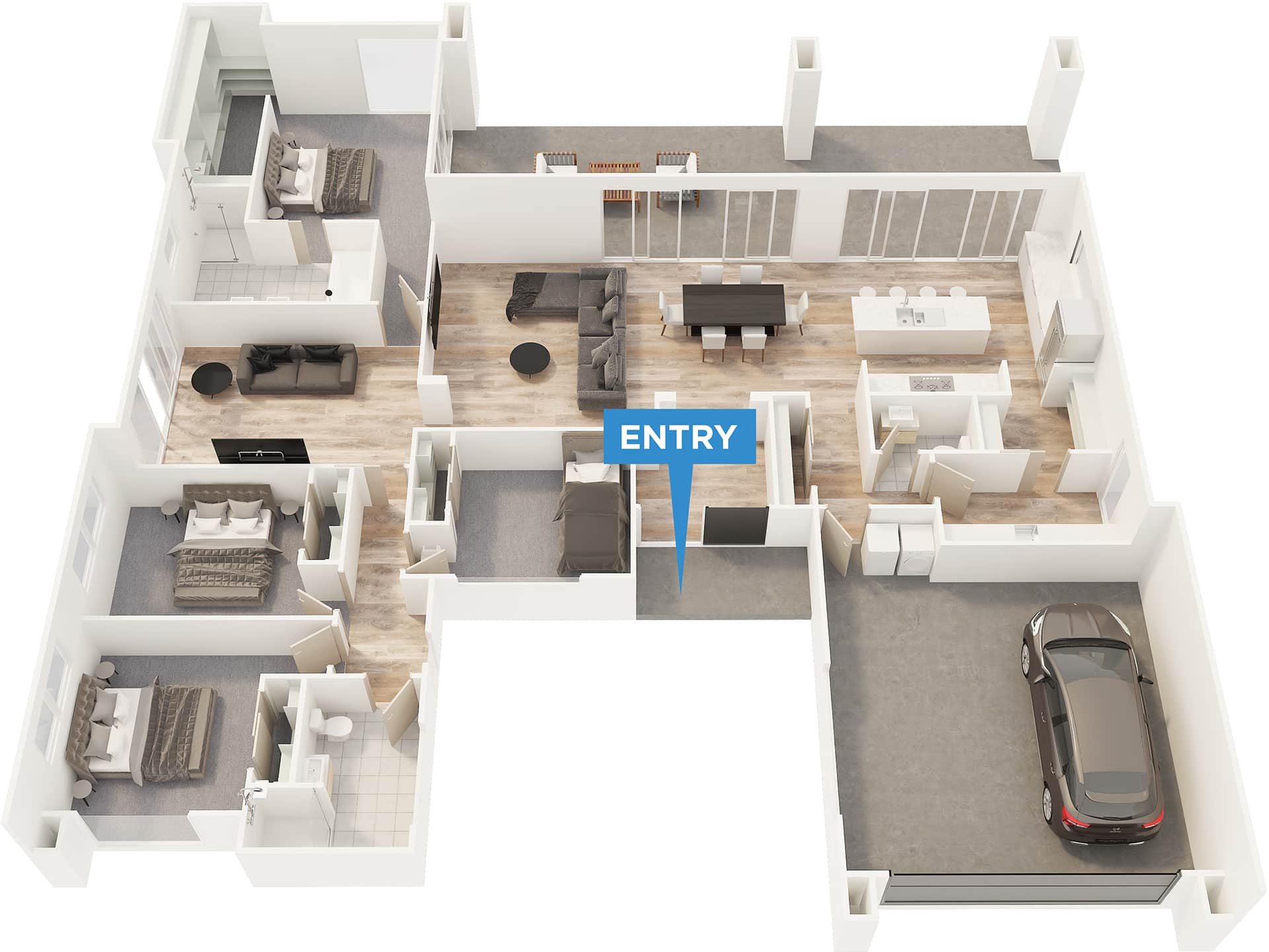 Taranaki floor plan in 3D