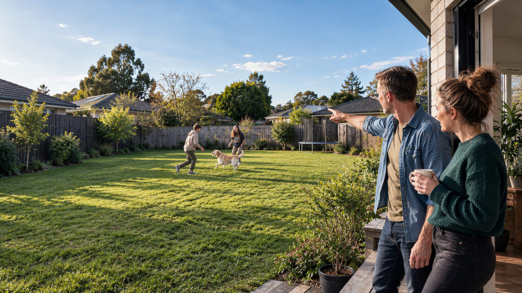 CouplePointing-BackYard
