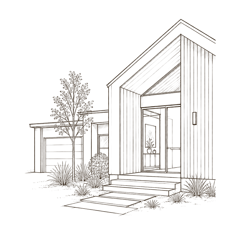 Line drawing of a Sentinel home